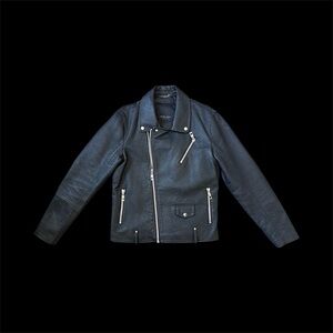 Zara Men's Faux Leather Biker Jacket